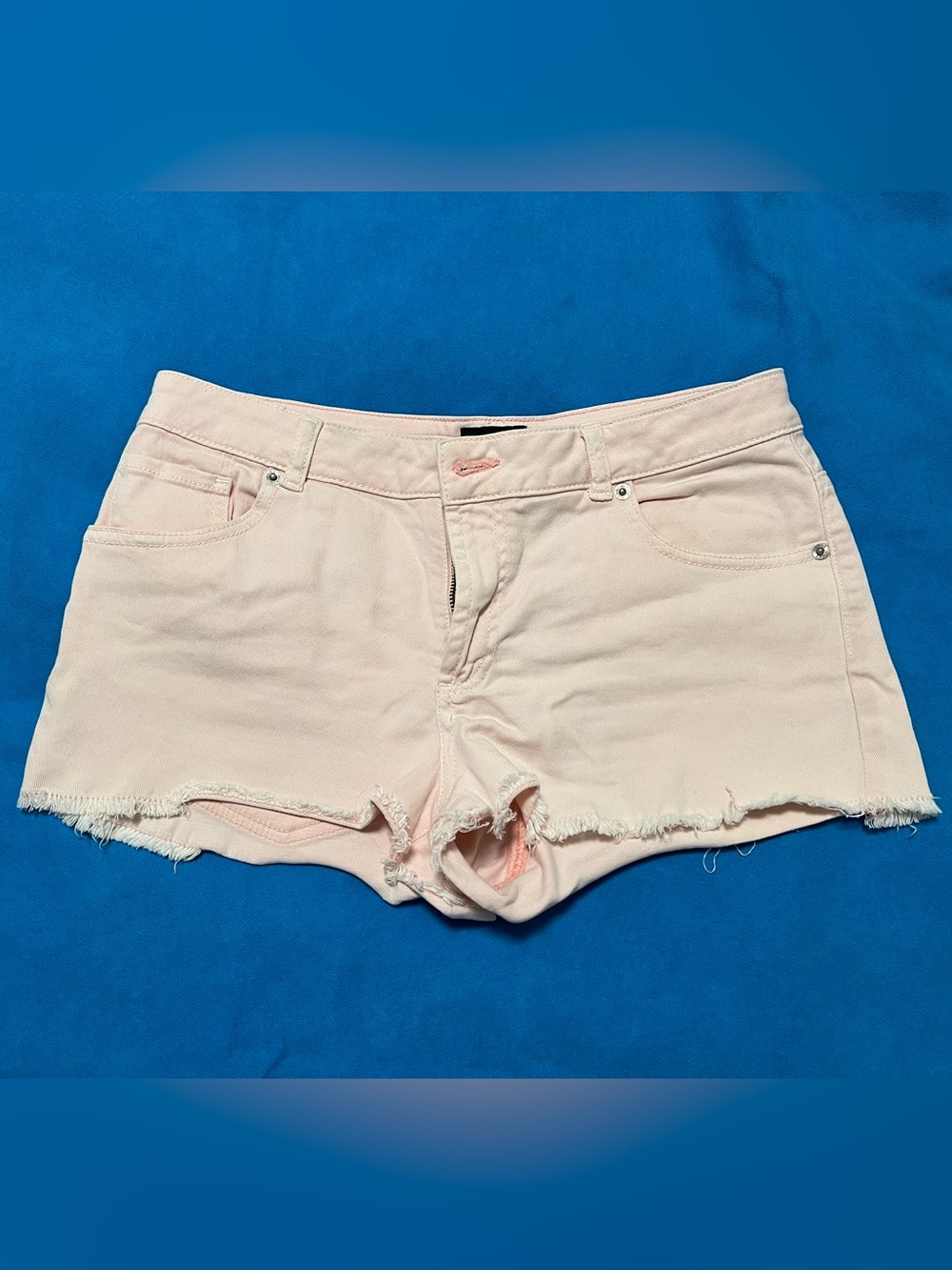 Women’s Light Pale Pink Denim Cutoff Short Shorts